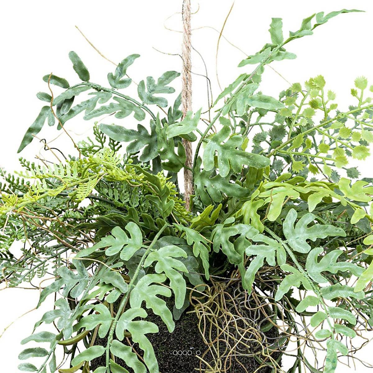 Kokedama plante artificielle fougère mixte v002239, ARTIFICIELLES