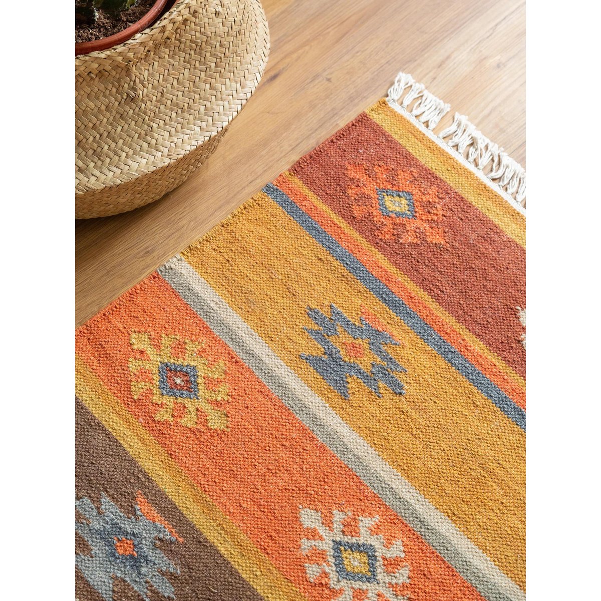 Tapis kilim tissé main ZOHRA multicouleur, BENUTA 