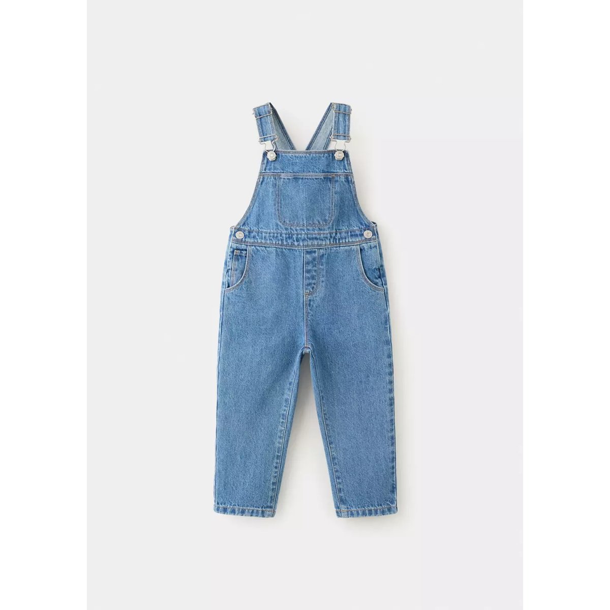 Salopette en jean longue bleu moyen, MANGO BABY