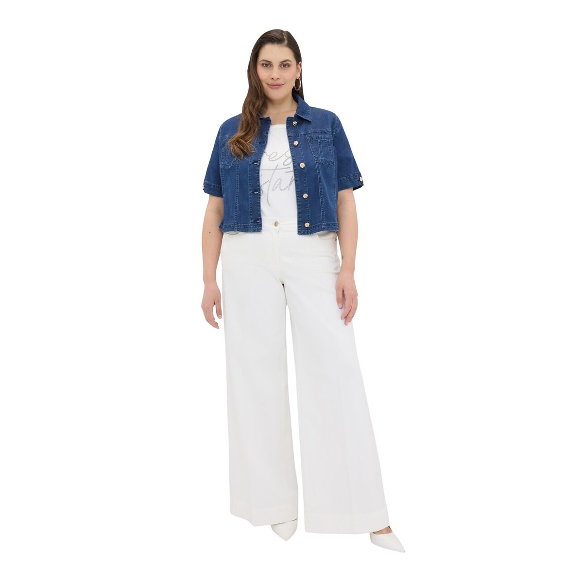 Veste manches courtes bleu, FIORELLA RUBINO
