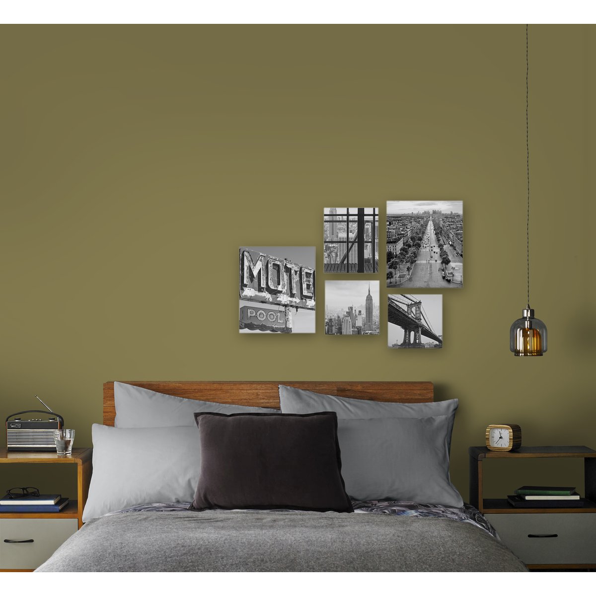 Set de 5 toiles City noir, ART FOR THE HOME