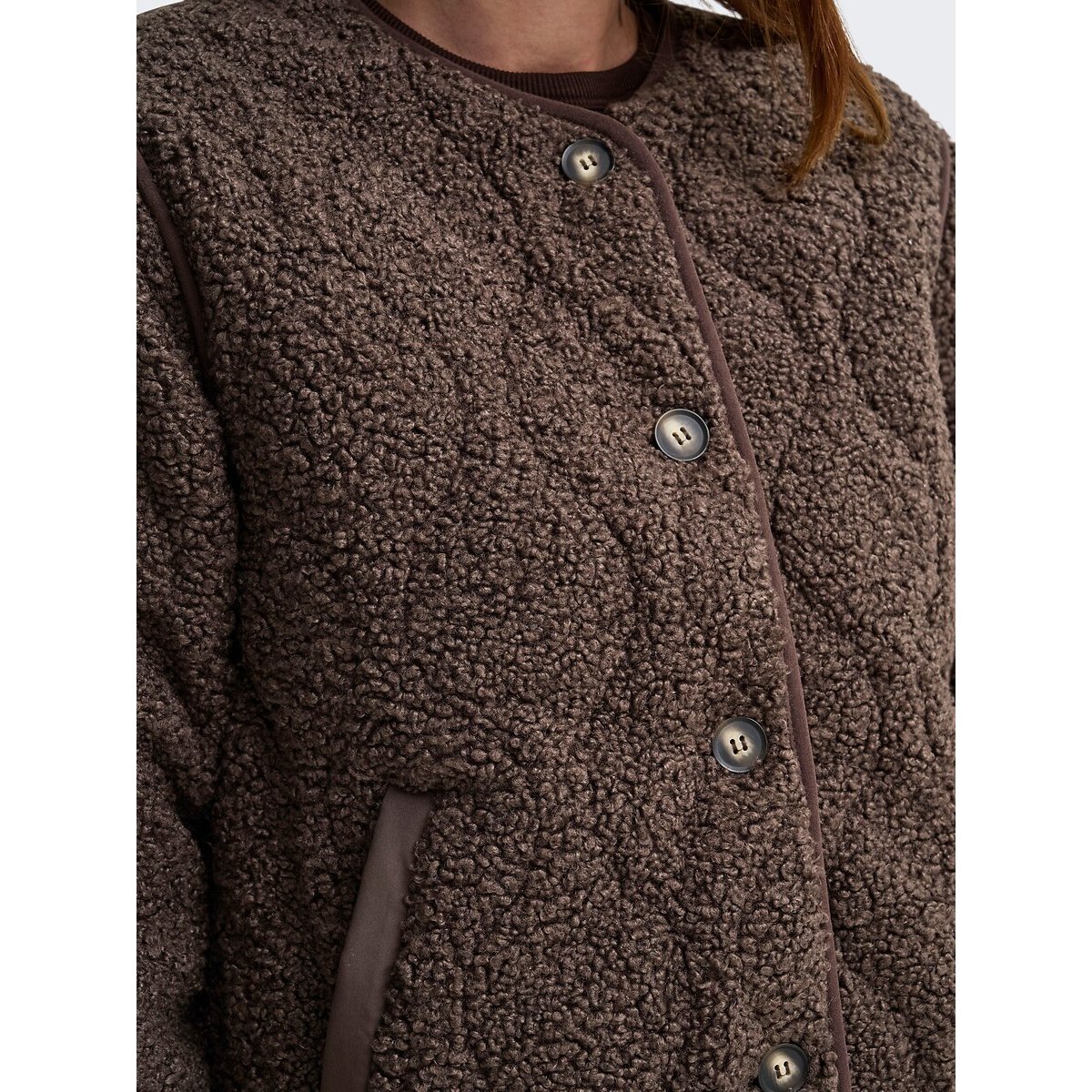 Chaqueta de sherpa chocolate, ONLY