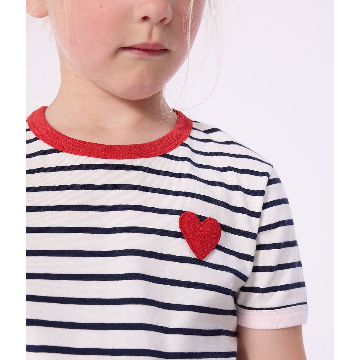 T-shirt manches courtes, en coton, à rayures rayé bleu, PETIT BATEAU