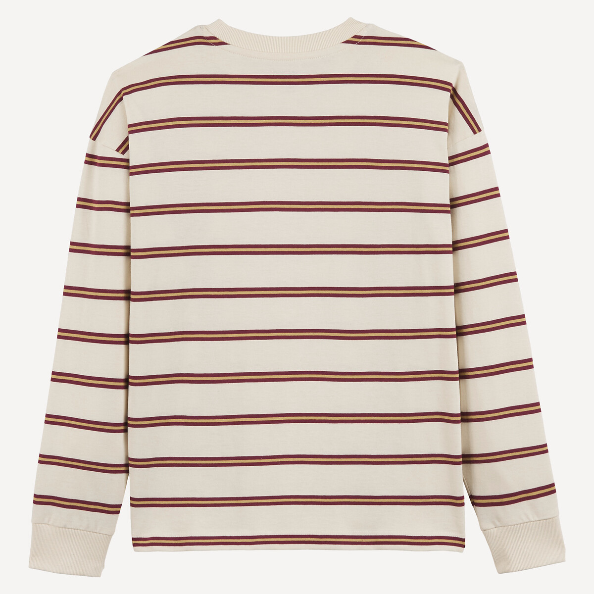 Striped Long Sleeve T-Shirt burgundy striped , LA REDOUTE COLLECTIONS
