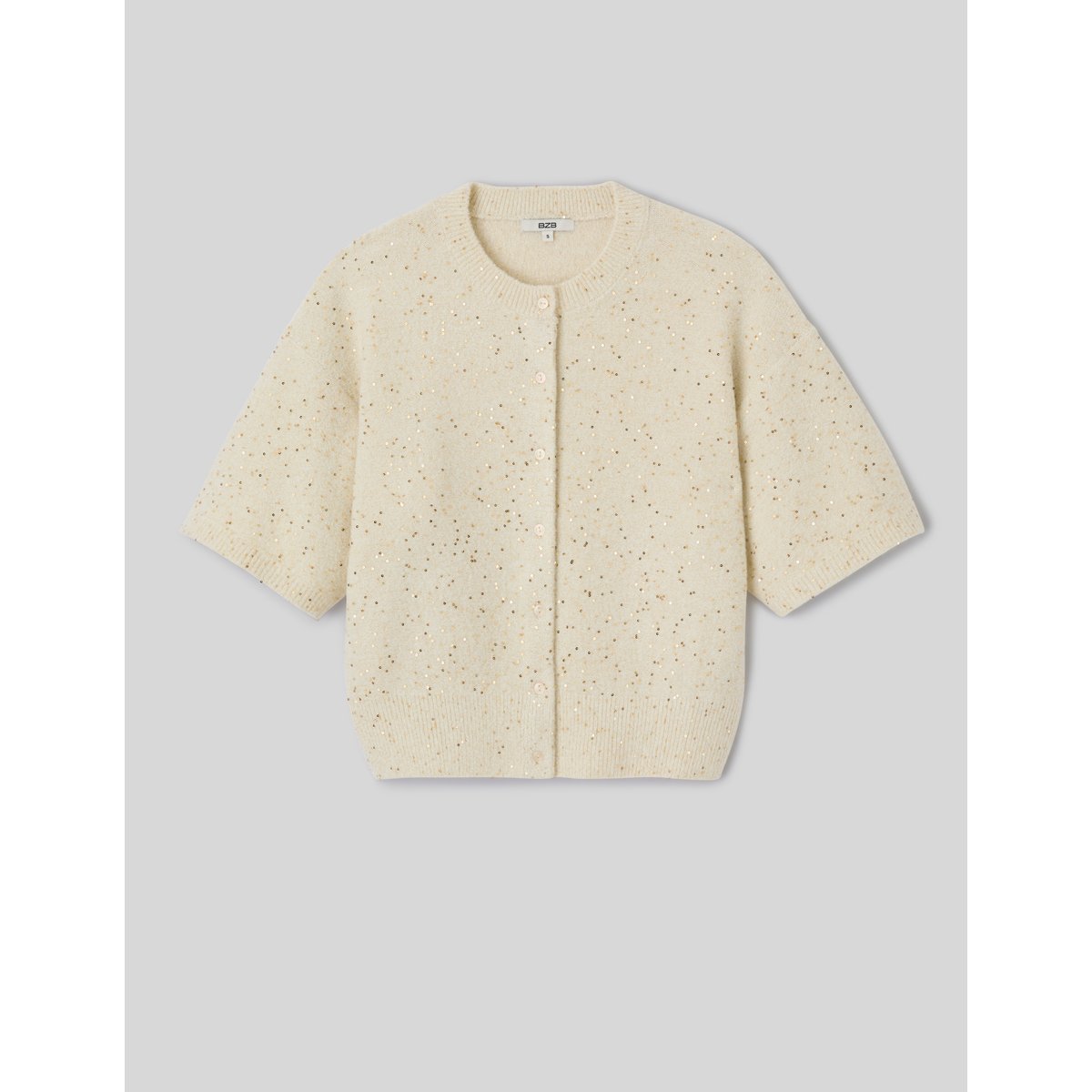 Gilet maille brillante ecru, BZB