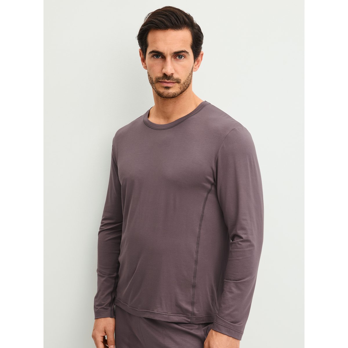 T-shirt à manches longues manches longues Modal DEEPSLEEPWEAR BALANCING sparrow brown, CALIDA