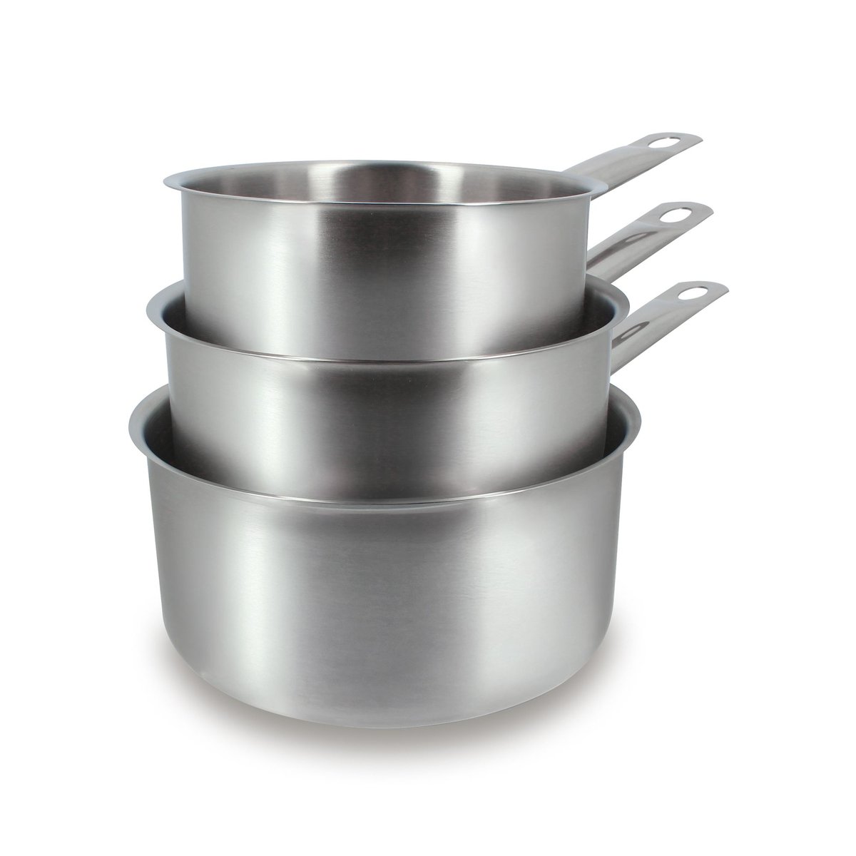 Set de 3 casseroles 16/18/20 cm en acier inoxydable, PROFESSIONNEL inox, MENASTYL