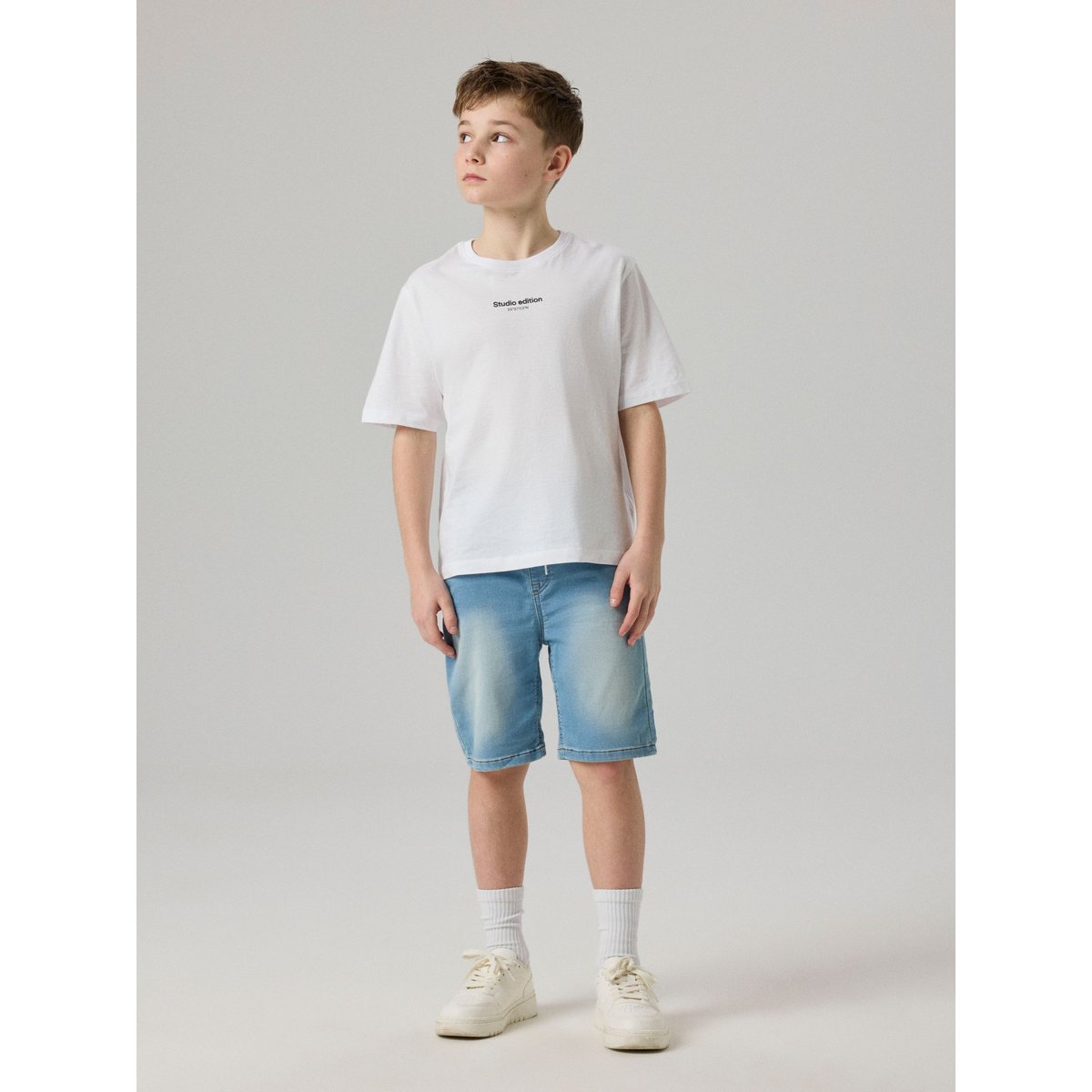 Short en jean style jogger light blue denim, NAME IT