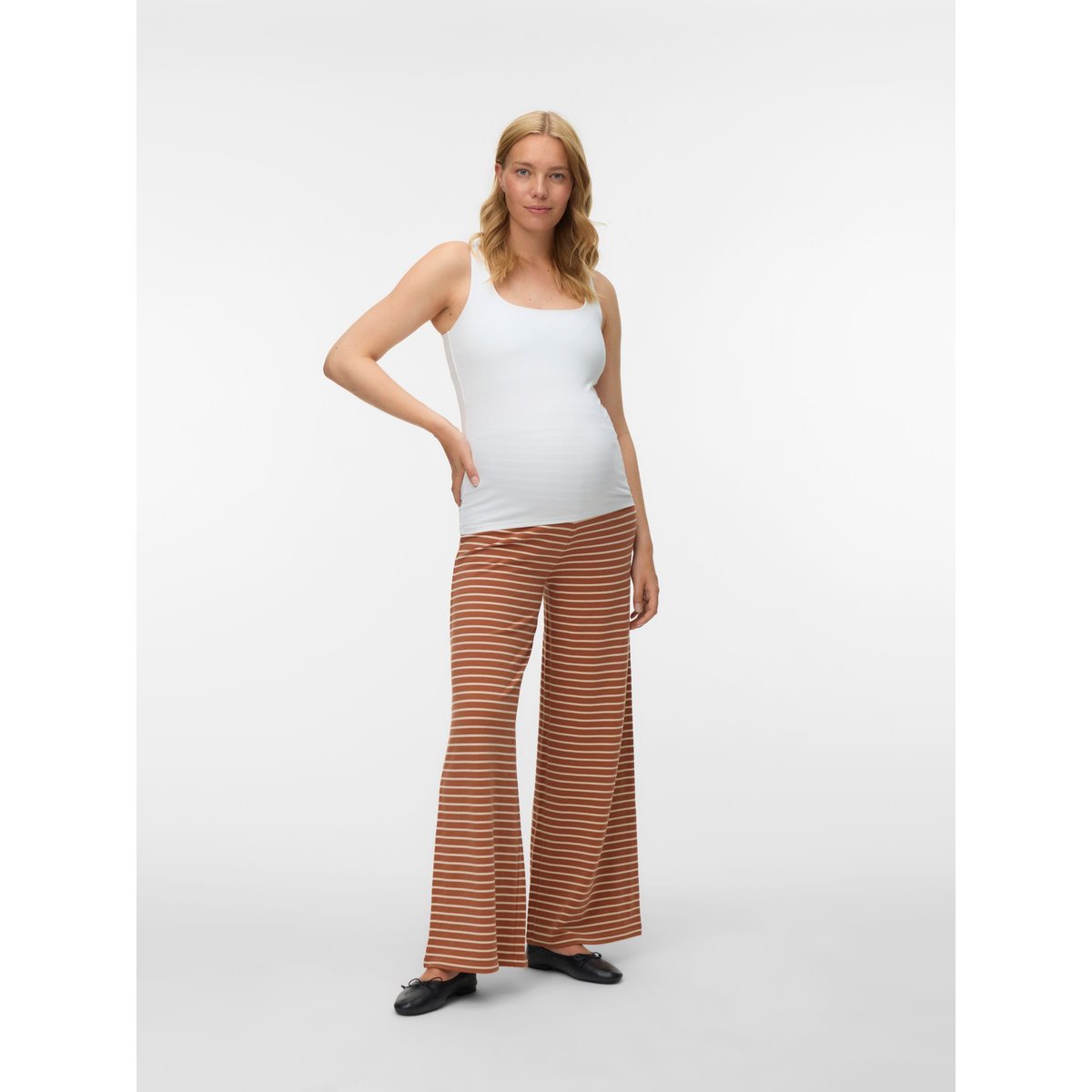 Pantalon À Jambe Large mocha bisque, MAMA LICIOUS