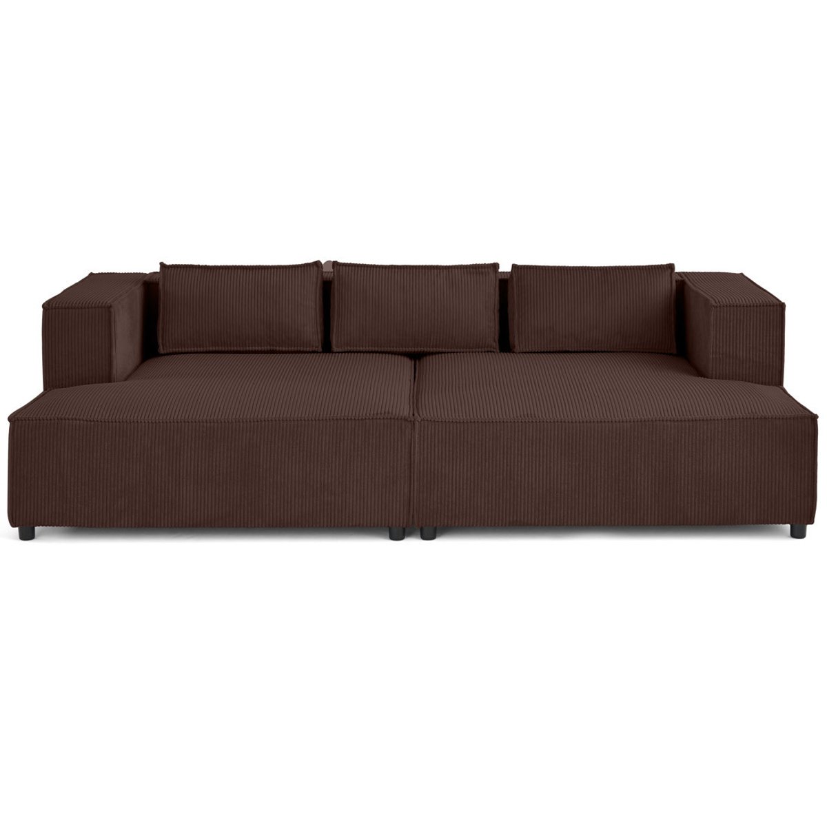 Canapé fixe 3 places - STELLA marron, BEST MOBILIER