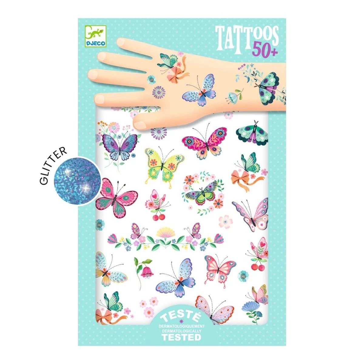 Tatouages Papillons de rêve couleur unique, DJECO