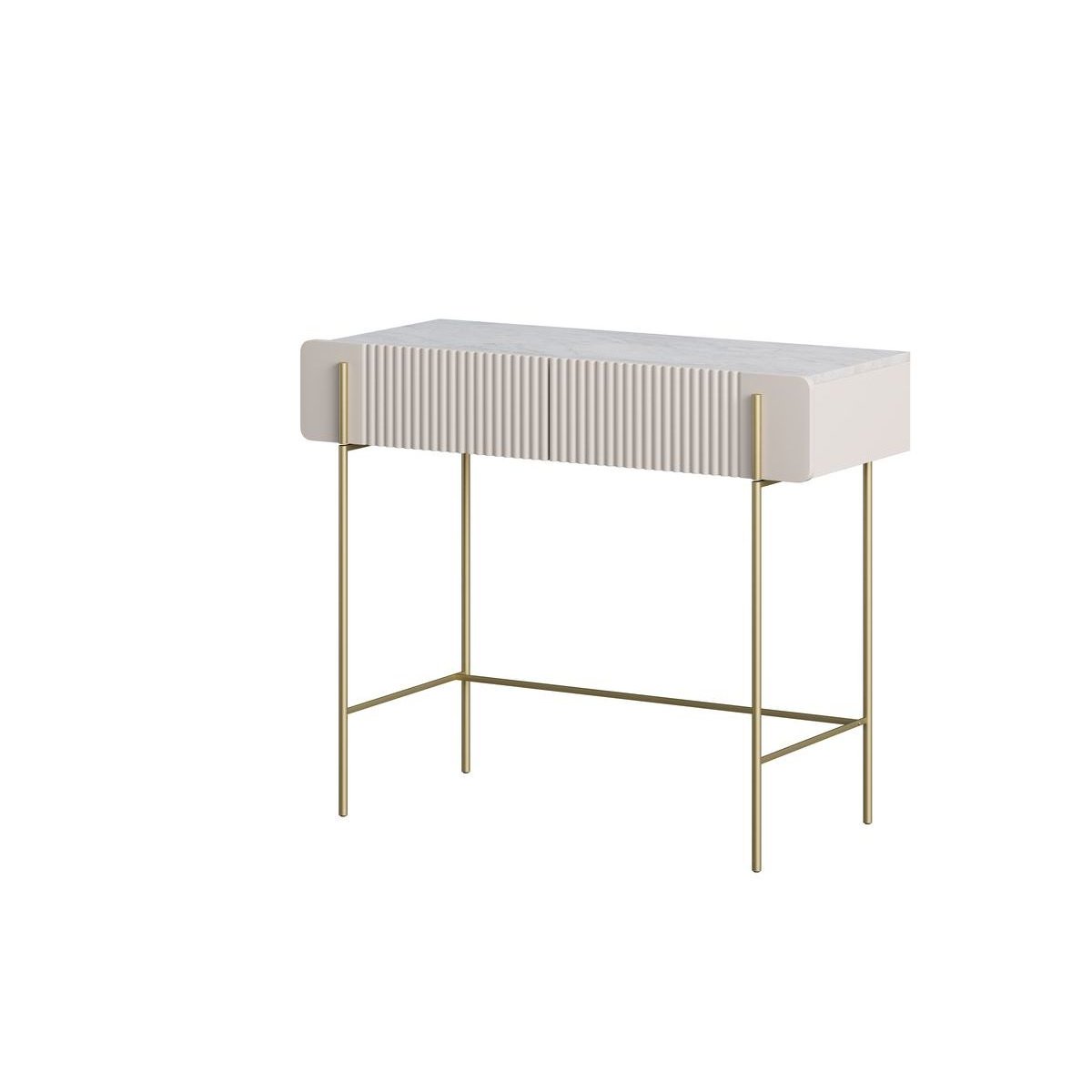 Console 100 cm panneaux de particules et MDF, MATHILDE beige, BOBOCHIC