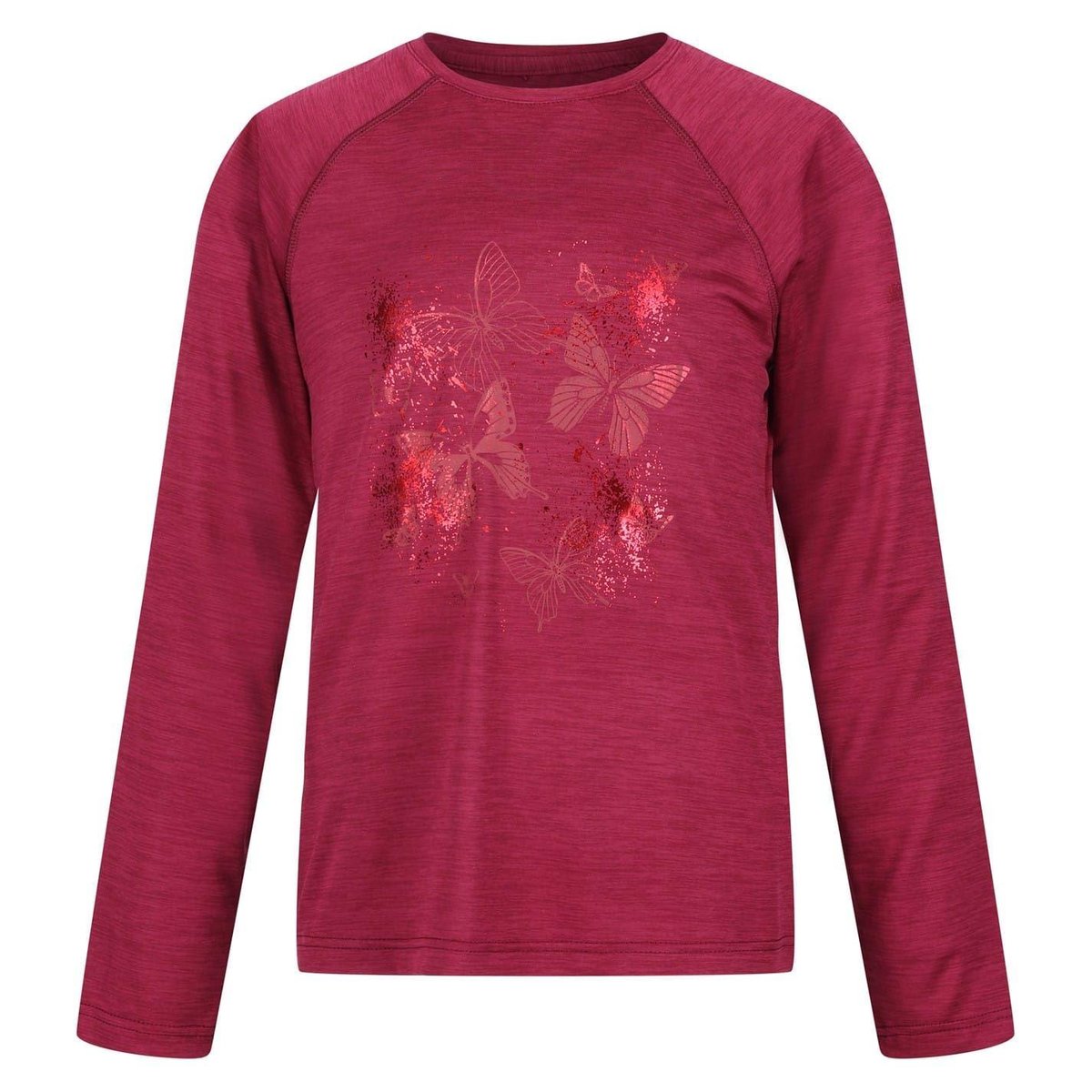 T-shirt manches longues raglan motif/style papillon rouge foncé imprimé, REGATTA