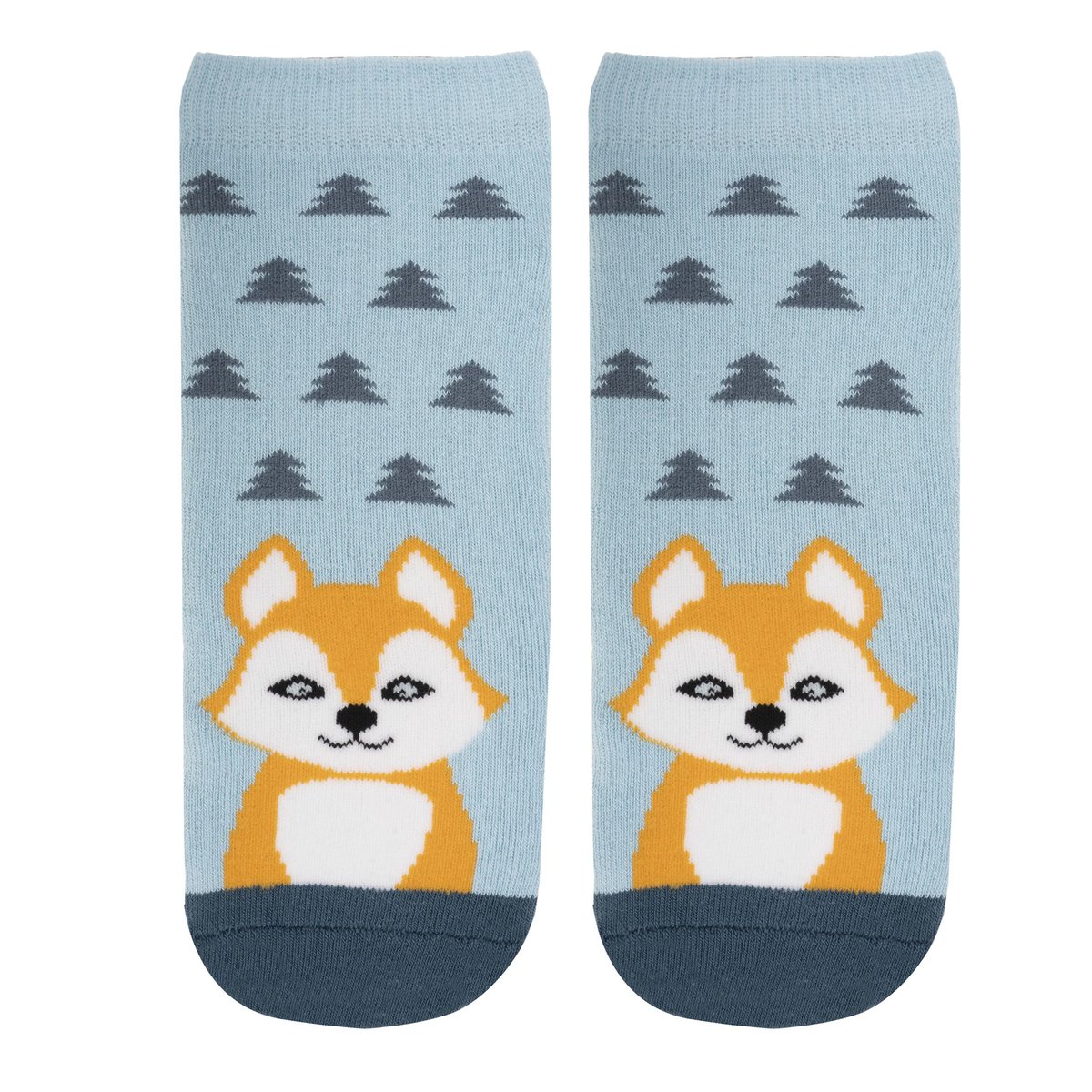 Chaussettes anti-dérapantes coton, picots antidérapants bleu, ISOTONER