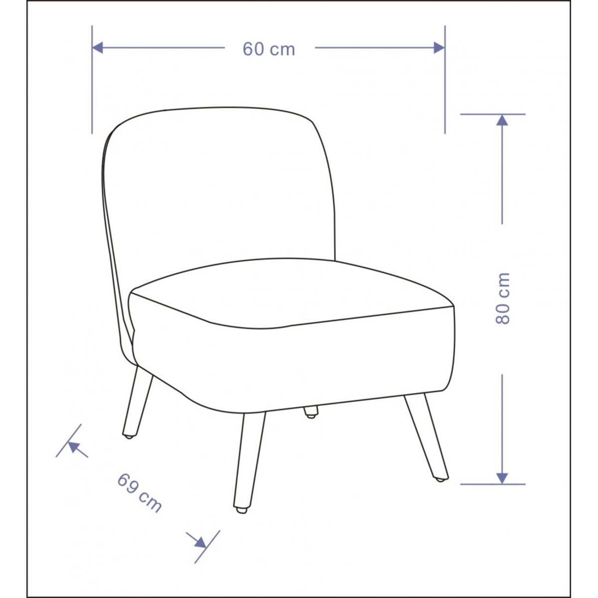 Fauteuil en tissu bleu marine Bucolique jaune, AMADEUS