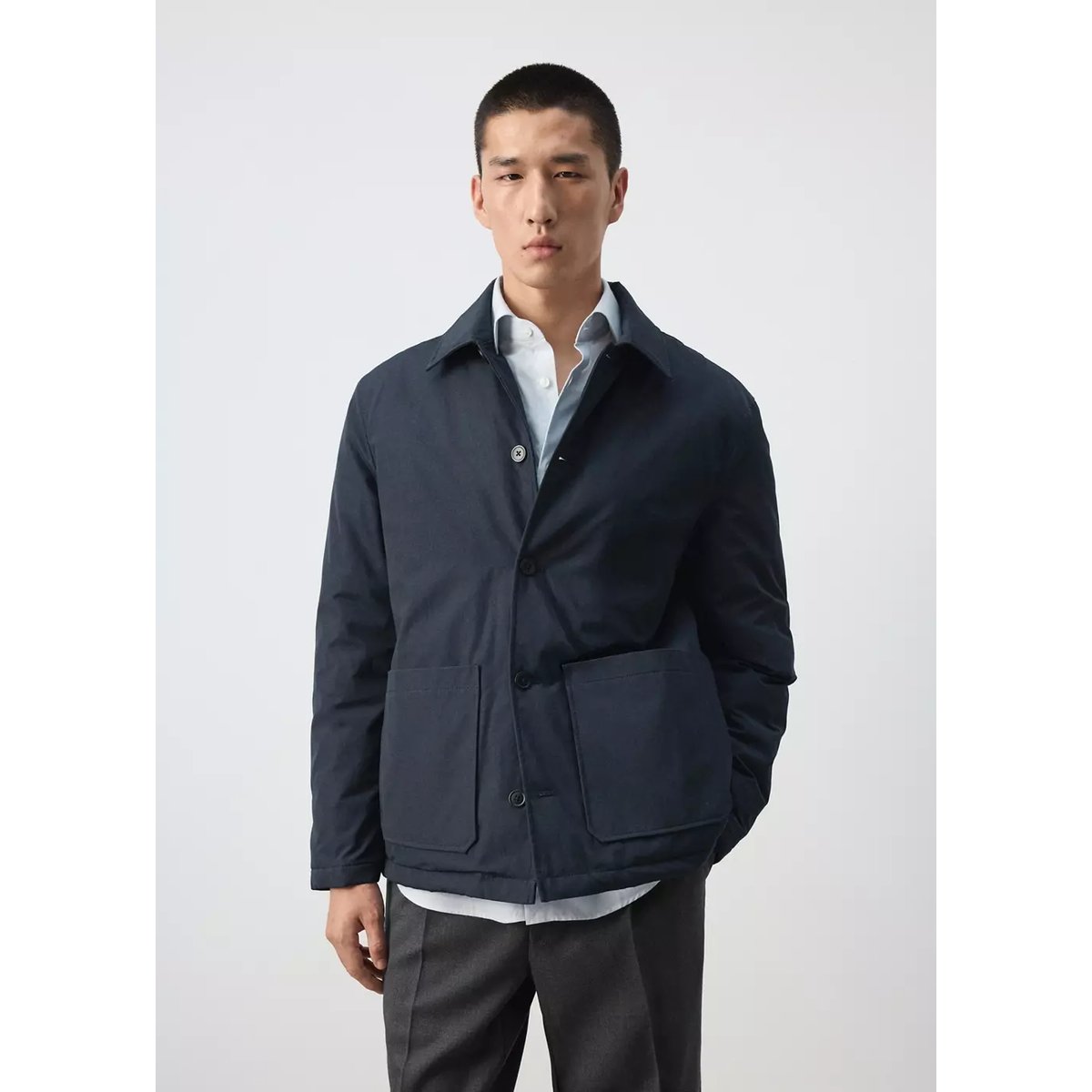 Veste matelassée hydrofuge bleu nuit, MANGO MAN