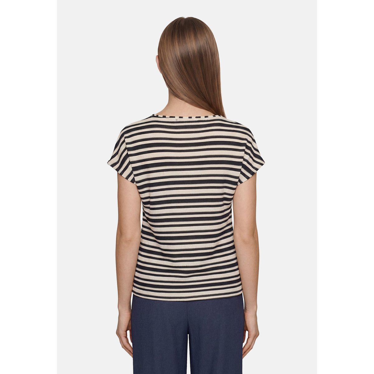 T-shirt à rayures à encolure bateau dark blue/nature, BETTY BARCLAY