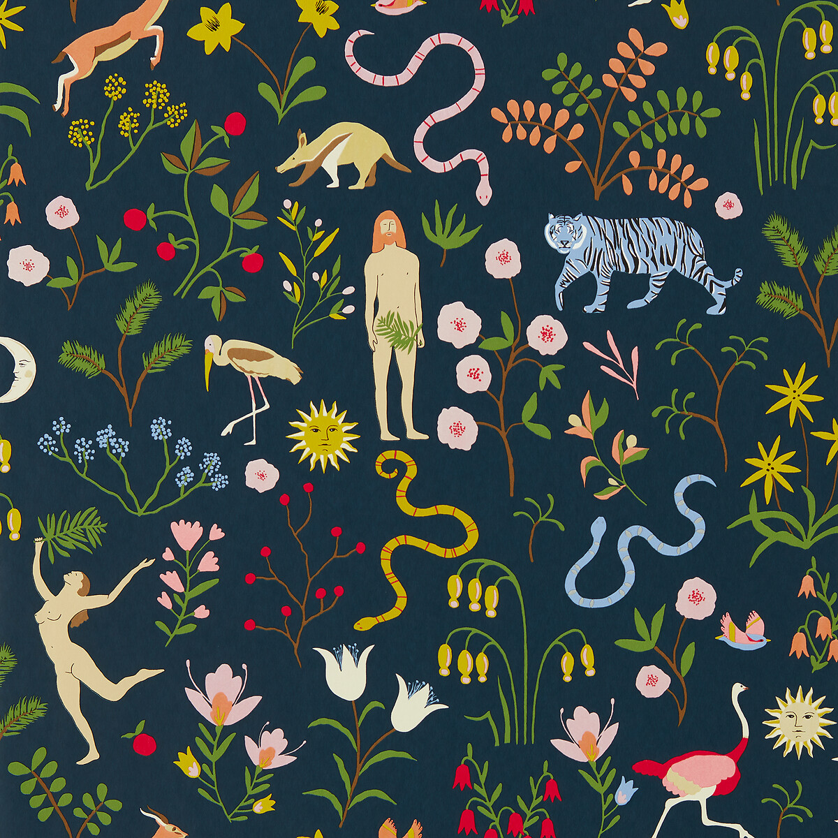 Garden of Eden Wallpaper midnight blue, SCION
