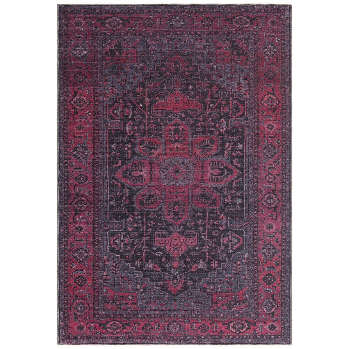 Tapis salon et chambre style orient ALYA rouge, NOVATREND
