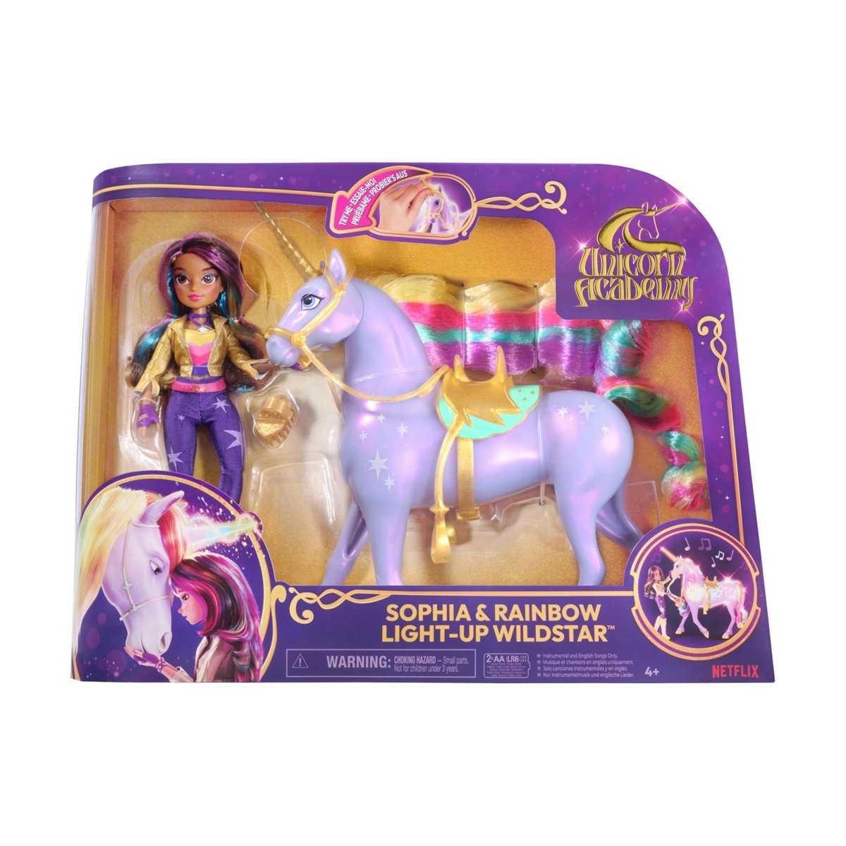 Unicorn Academy - Figurine Sophia et la magie de la lumière Wildstar multicolore, SPIN MASTER