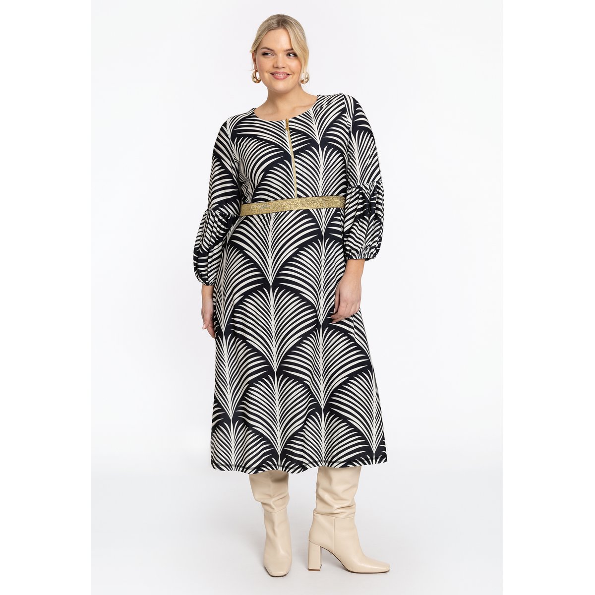 Robe imprimée noir, YOEK