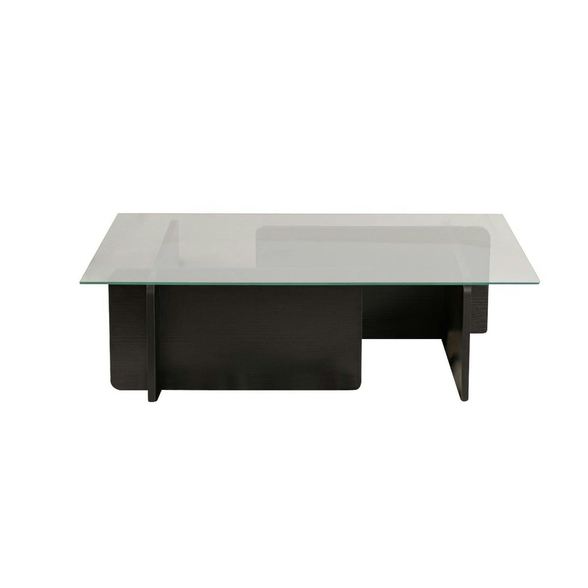 Table basse déstructurée, plateau verre SALTA noir, PIER IMPORT