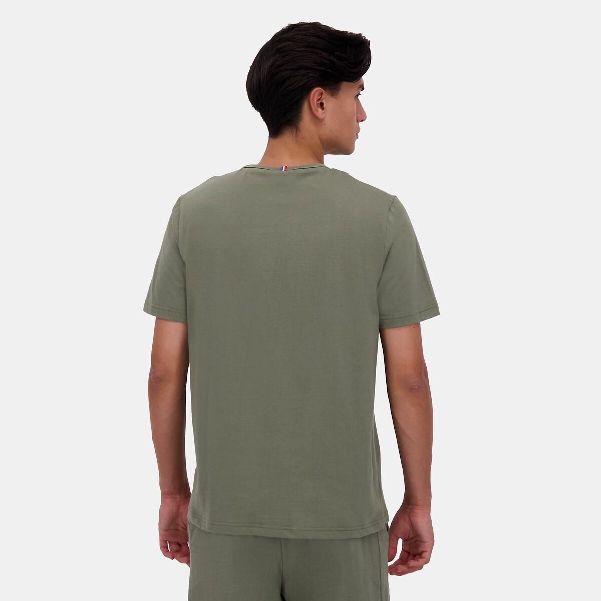 T-shirt manches courtes logo ton sur ton olive, LE COQ SPORTIF