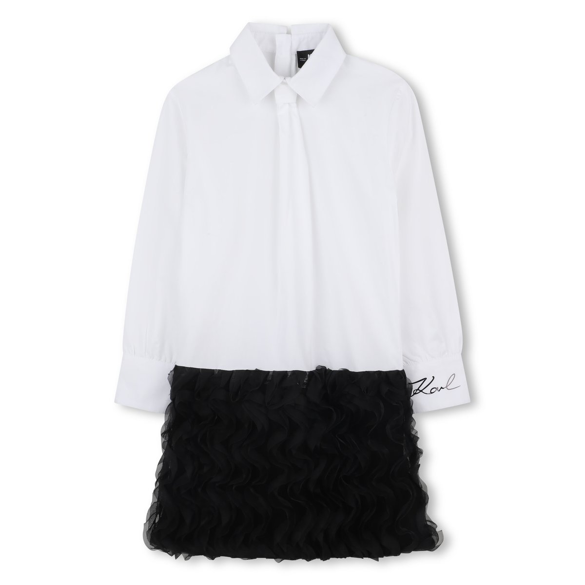 Robe à manches longues blanc noir, KARL LAGERFELD KIDS