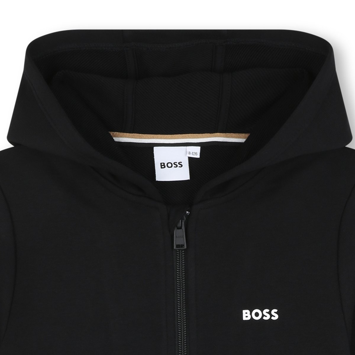 Sweat à capuche zippé black, BOSS KIDSWEAR