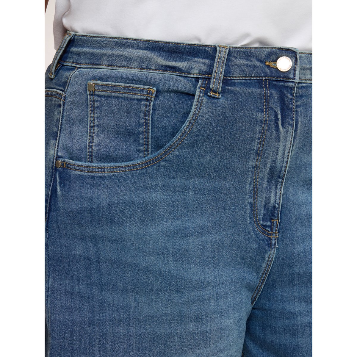 Jean Wide Leg délavage used bleu, FIORELLA RUBINO