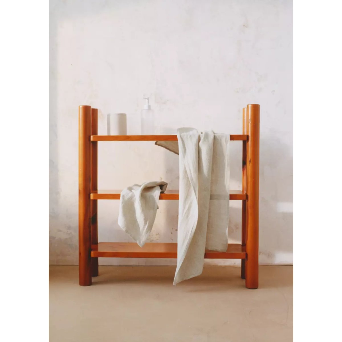Mini serviette de lavabo en lin/coton mini waffle sable, MANGO HOME