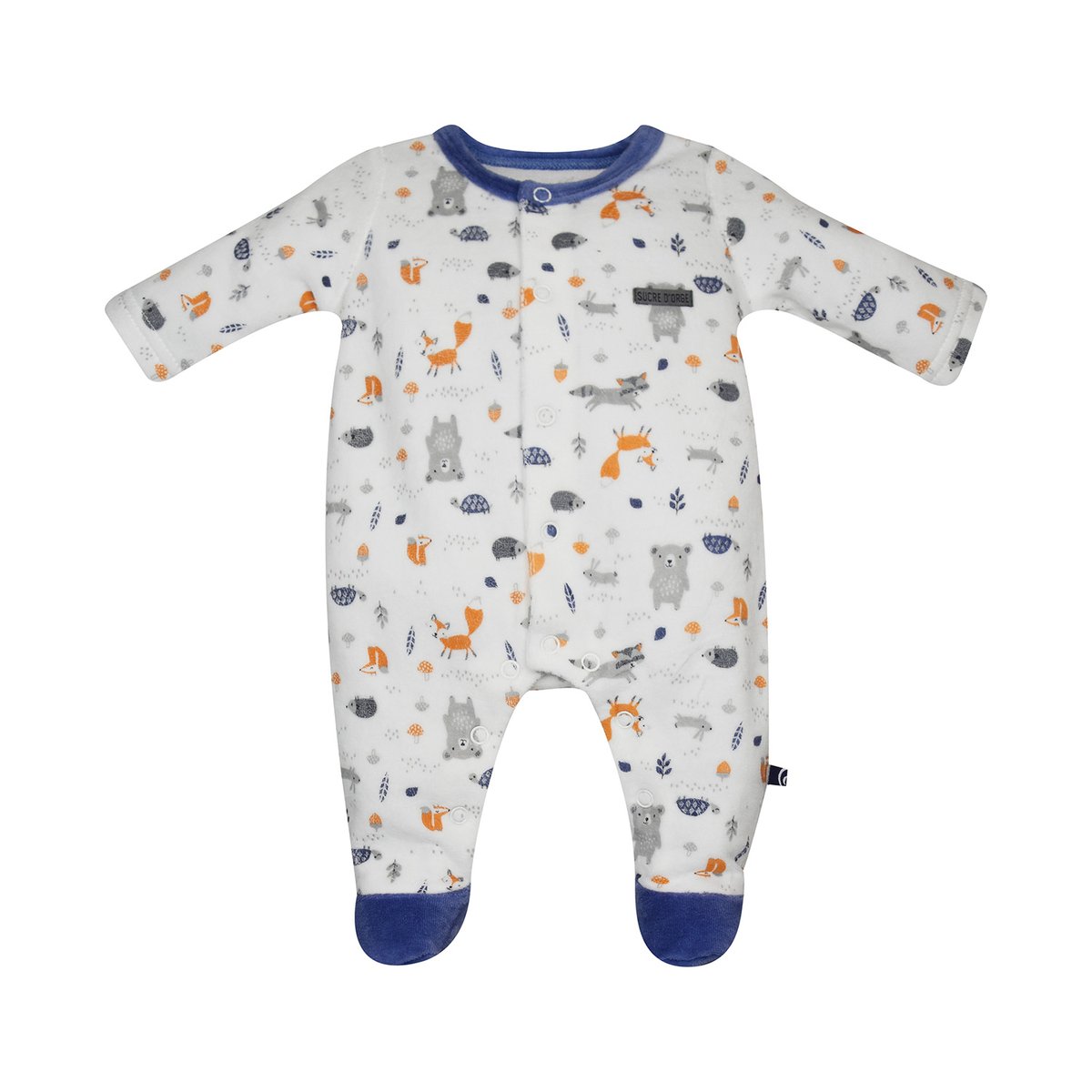 Pyjama bebe fabrice velours rase bleu, SUCRE D'ORGE