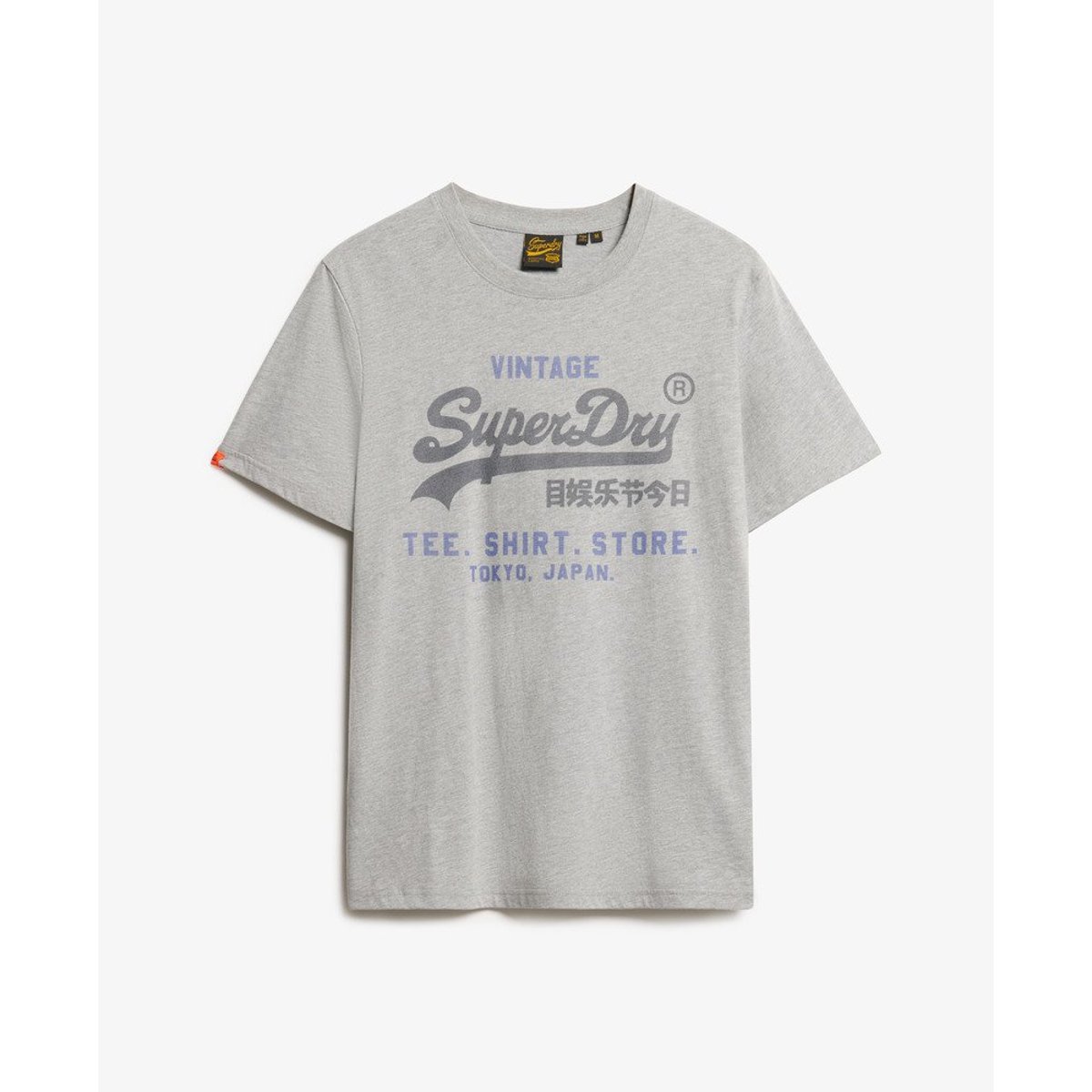 T-shirt décontracté Vintage Logo Heritage gris chiné fac, SUPERDRY