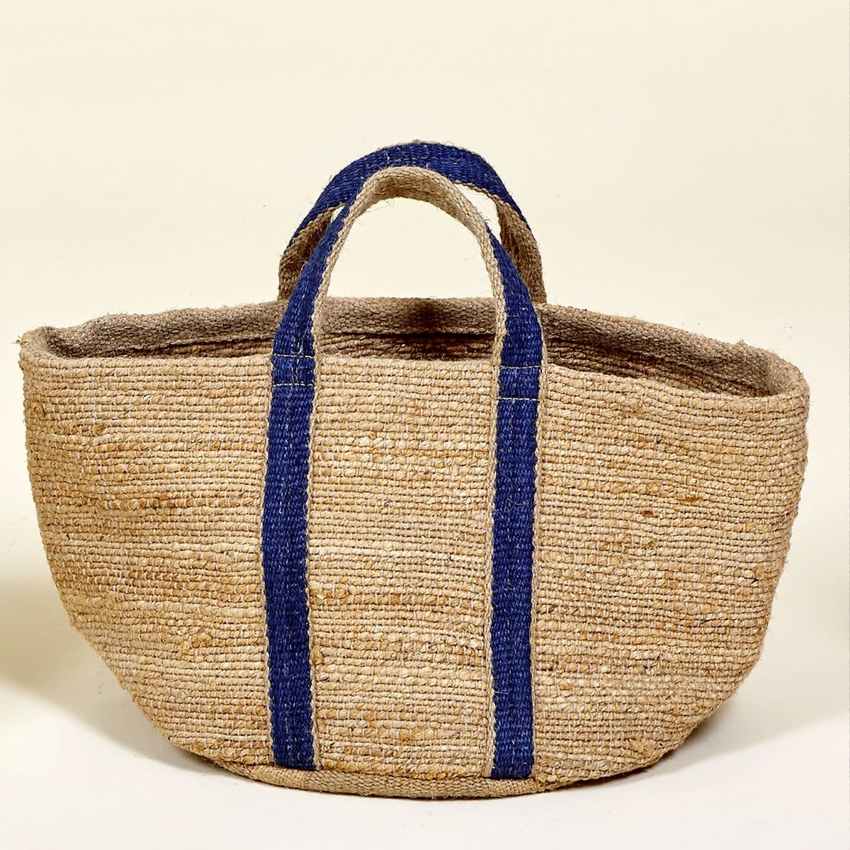 Panier de course en jute tressé avec anse bleu 40x35x30cm bleu, WADIGA