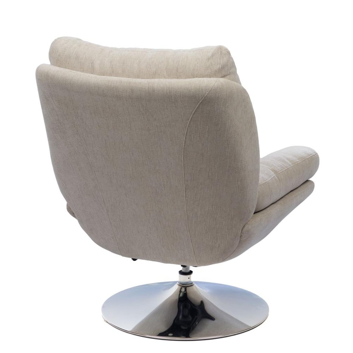 Fauteuil en tissu avec piètement chromé Magnum crème / ivoire, AMADEUS