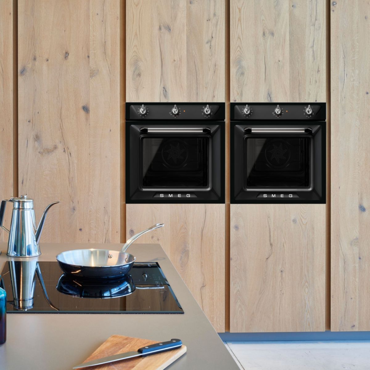 Four encastrable SF6905N1 - Chaleur pulsée - Hydrolyse noir, SMEG