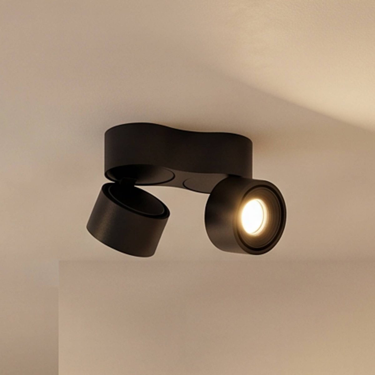 Plafonnier en aluminium moderneLED, Rotari noir, ARCCHIO