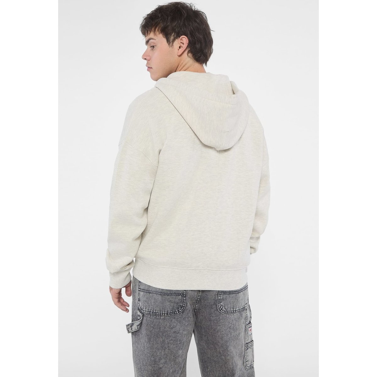 Sweat-Shirt Zippé À Capuche gris clair, GUESS