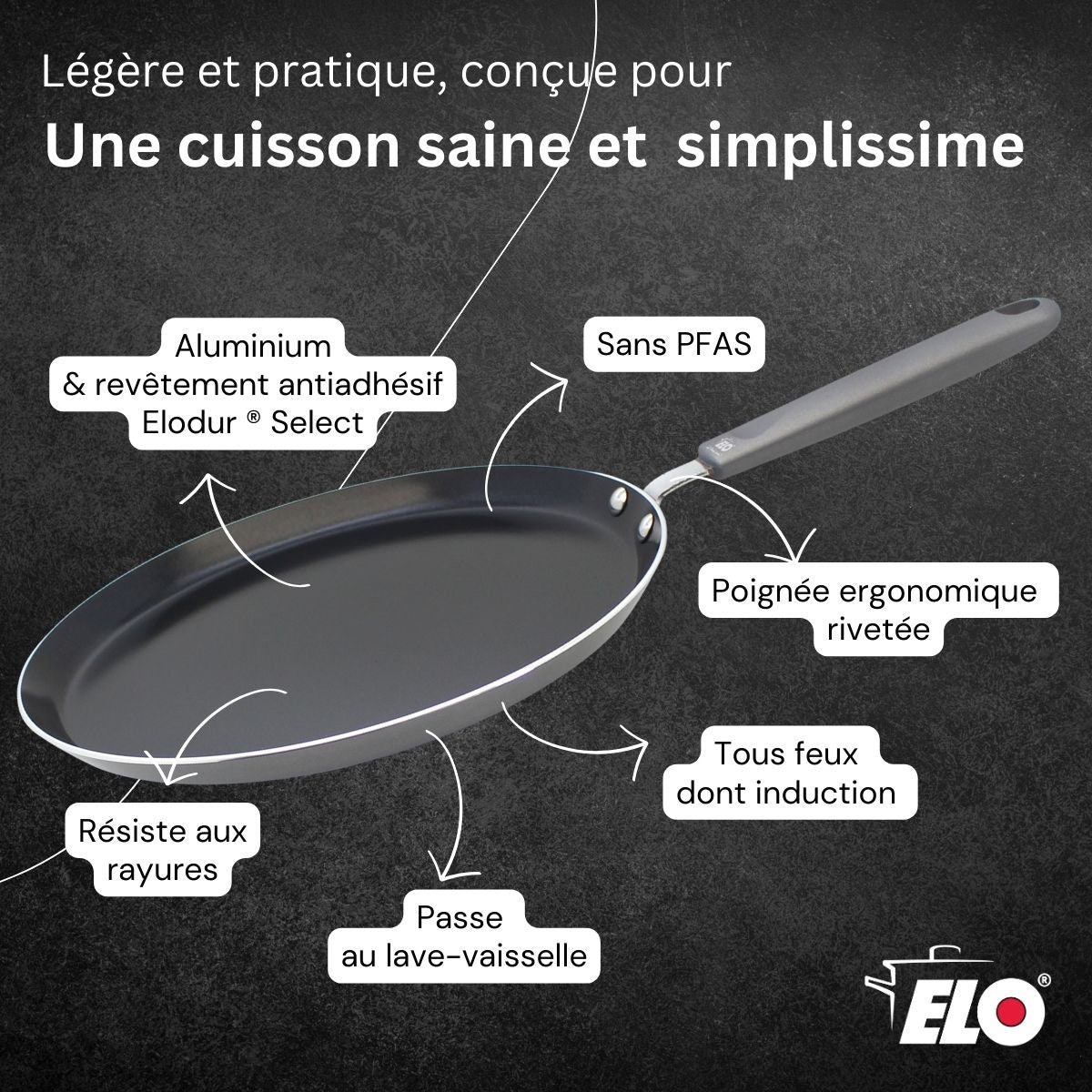 Set de 1 Poêle 26 cm avec 3 ustensiles de cuisine DUCATO noir|vert, ELO