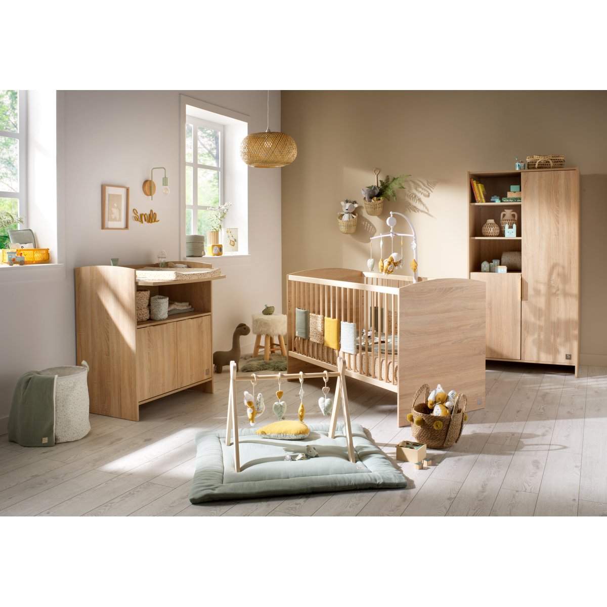 Lit évolutif - Little Big Bed en bois décor chêne doré marron, SAUTHON