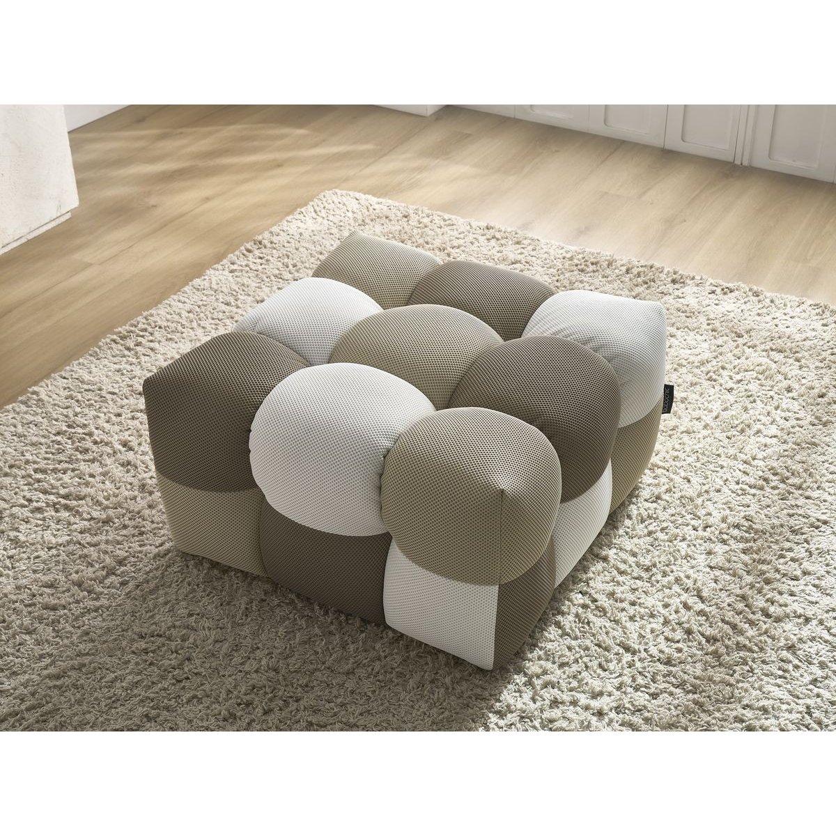 Pouf tissu mesh, CLOUD multicolore, BOBOCHIC