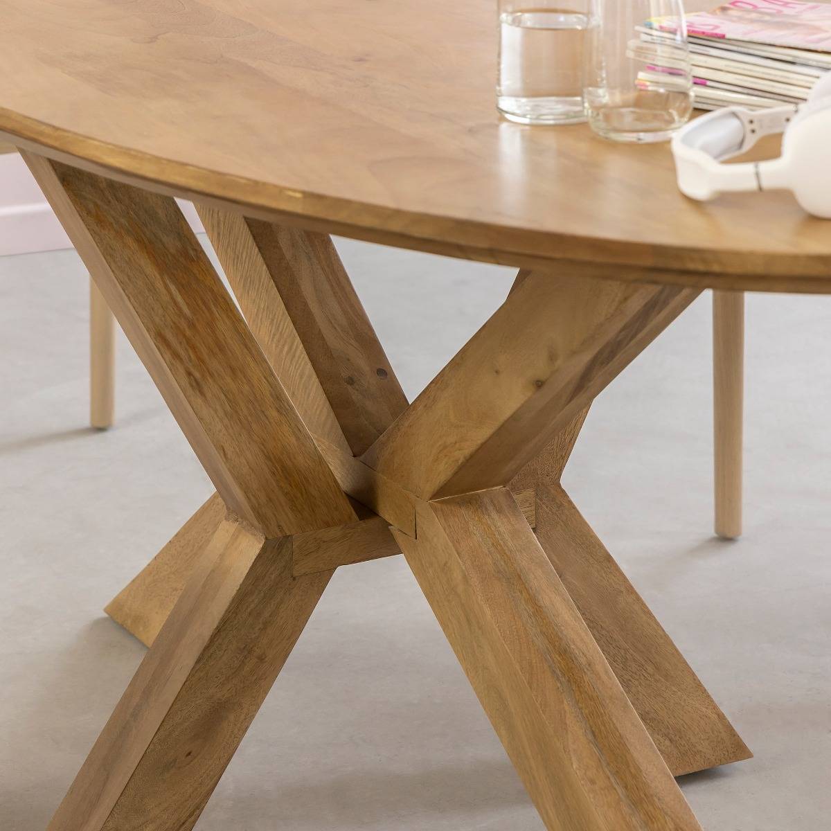 Table à manger en bois de manguier MALOÉ bois clair, MADE IN MEUBLES 