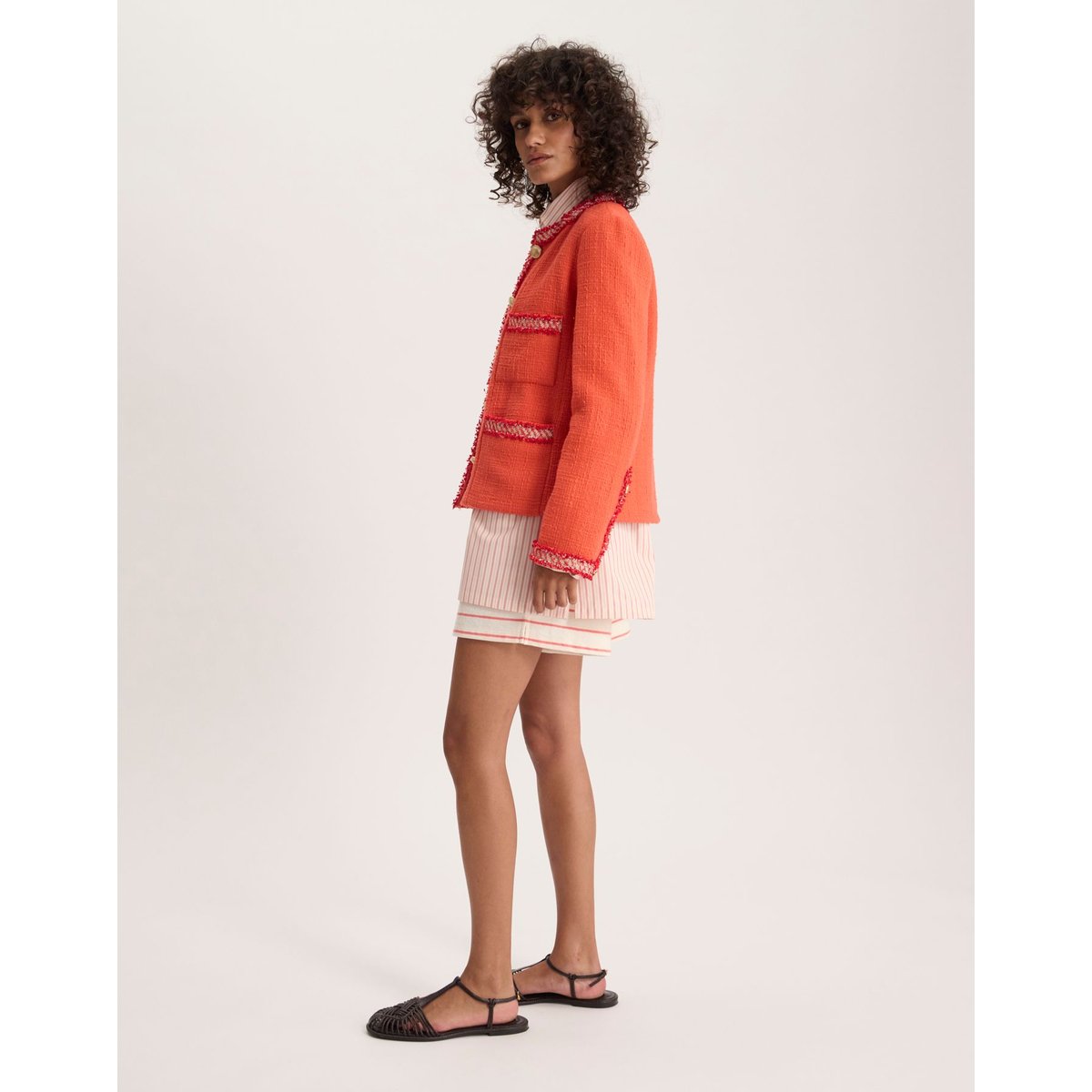 Veste Adelaïde en coton rouge, INES DE LA FRESSANGE PARIS