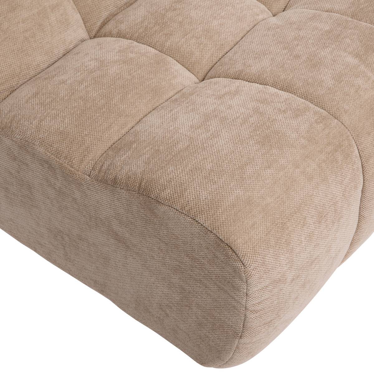 Banquette 2 places en tissu capitonné MIROA beige, ATMOSPHERA