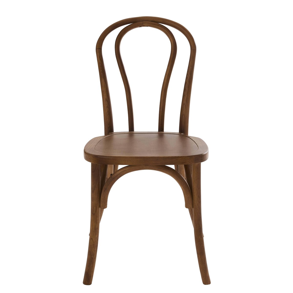 Lot de 2 chaises style bistrot en bois d'orme foncé, ELSA bois, OVIALA