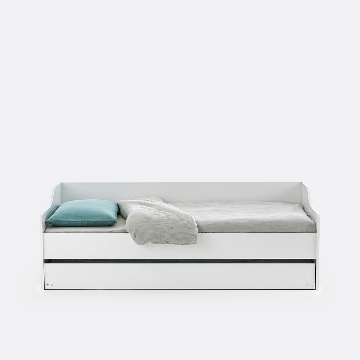 Lit banquette gigogne avec sommiers, Arrie blanc, SO'HOME