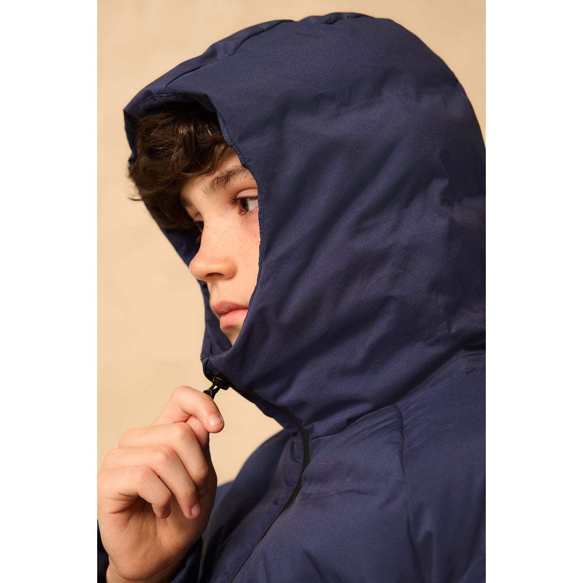 Veste à capuche semi-épaisse imperméable bleu marine, NEXT