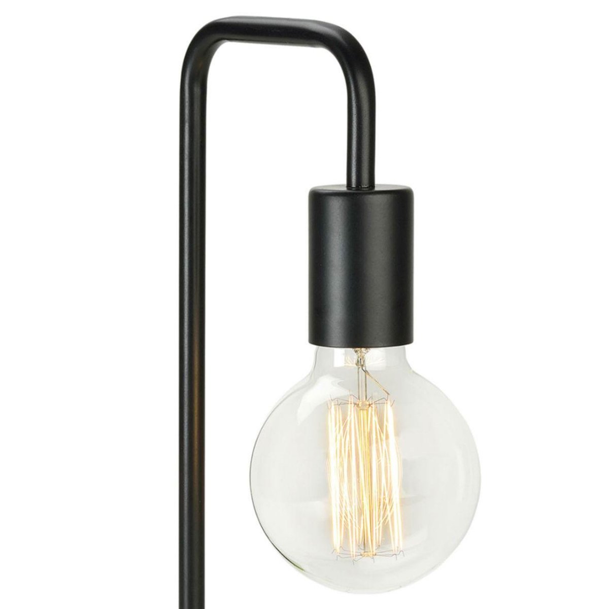 Lampe à Poser Courbée Design en Bois et Métal Noir noir, WADIGA