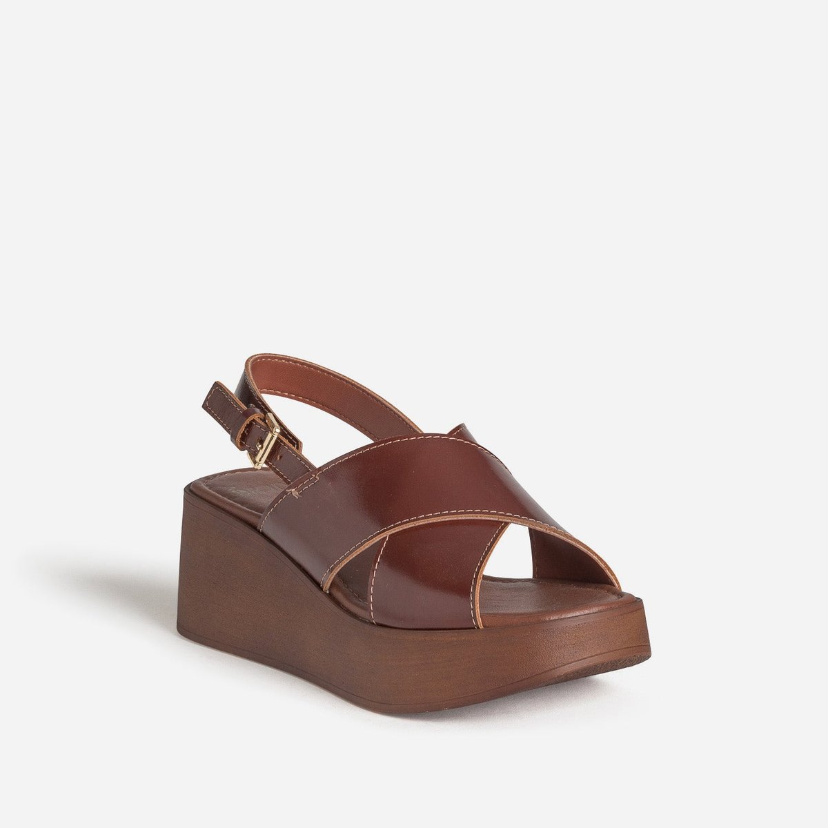 Sandale À Talon en cuir TALI. cognac, ERAM