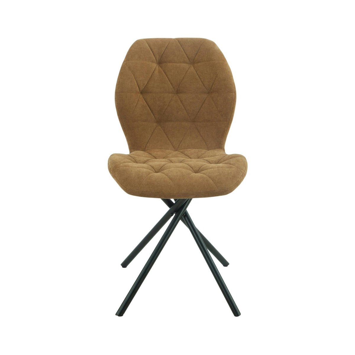 Chaise moderne en tissu, pied croisé (lot de 2) LUGANO moutarde, PIER IMPORT